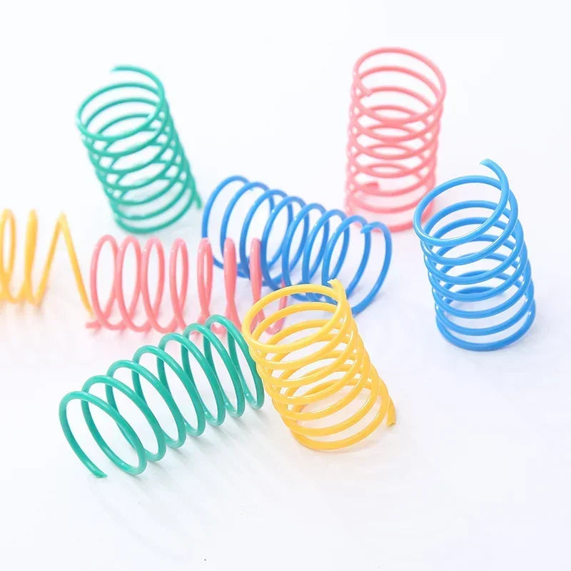 20pcs Cat Spring Toys Plastic Colorful Coil