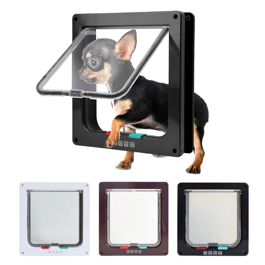 Kitten Safety In&out Pet Door with 4 Way Security Lock Cat Flap Door