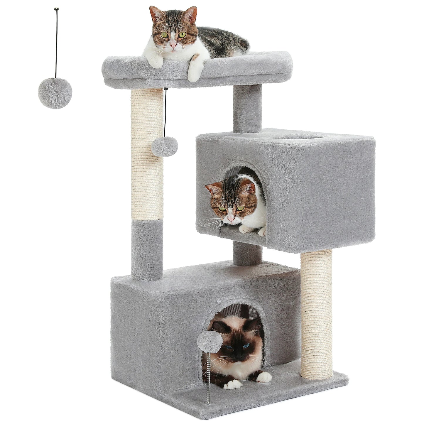 Multi-Level Cat Tree Tower with Sisal Scratching Post