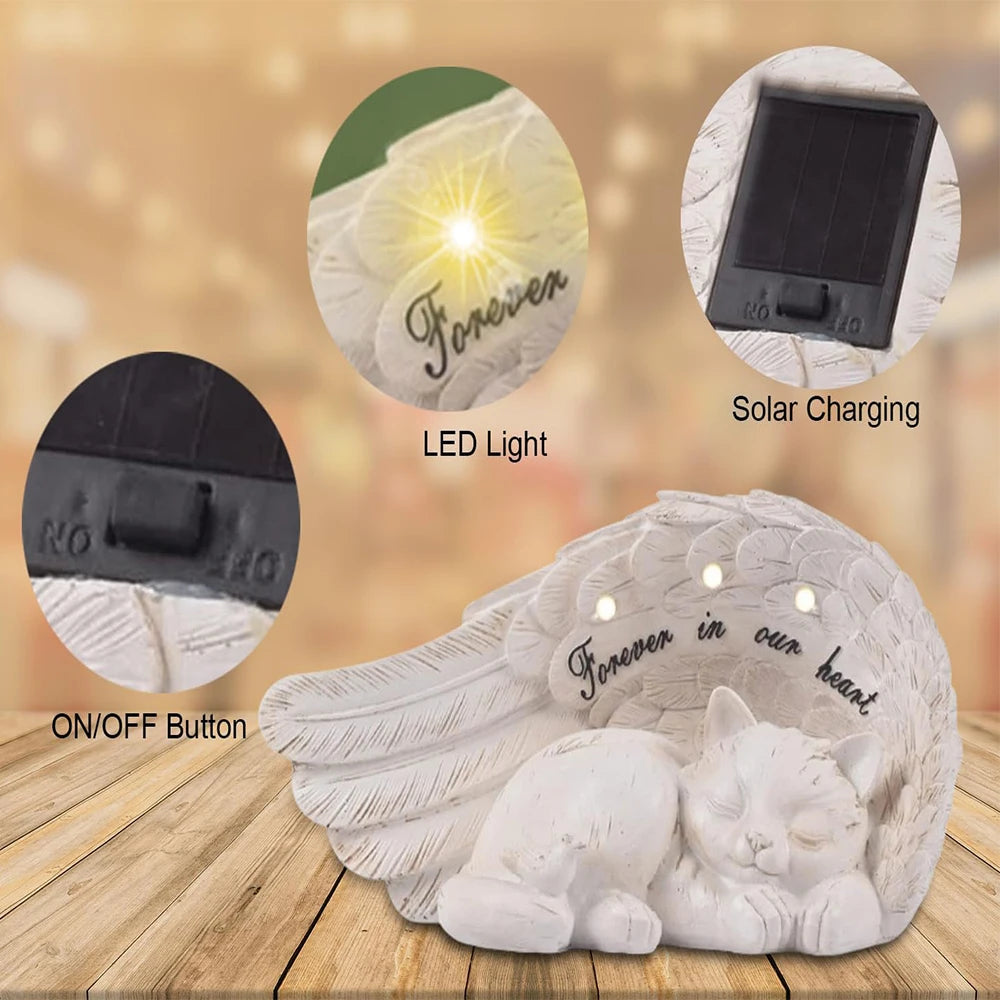 Best Quality Solar Cat Pet Memorial Statue