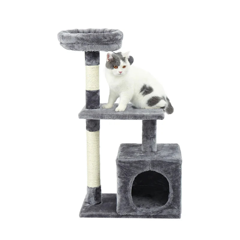 Cat Tree Cat Tower With Big Condo for Indoor Cats with Sisal Covered Scratching Post, Deep Hammock for Kittens and Small Cats