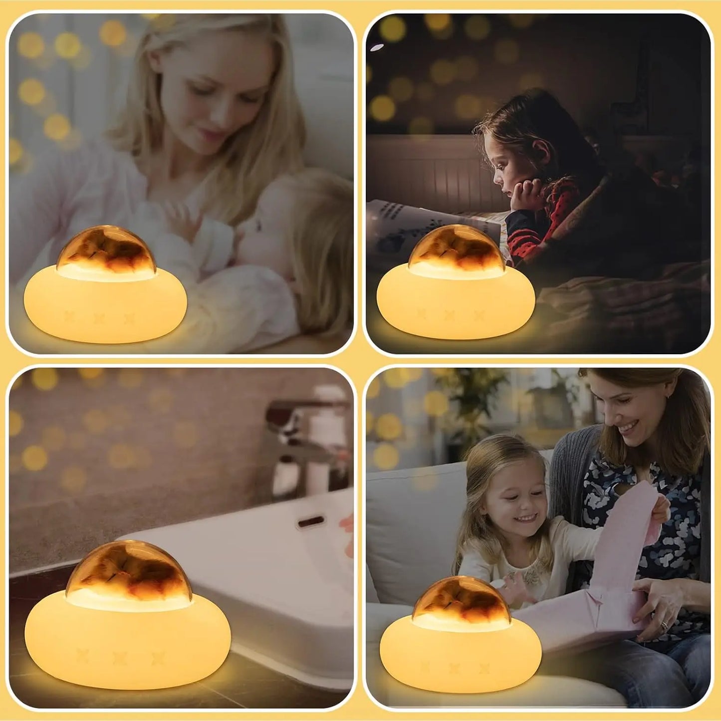 Cute Kitty Spaceship Night Light LED For Kids,