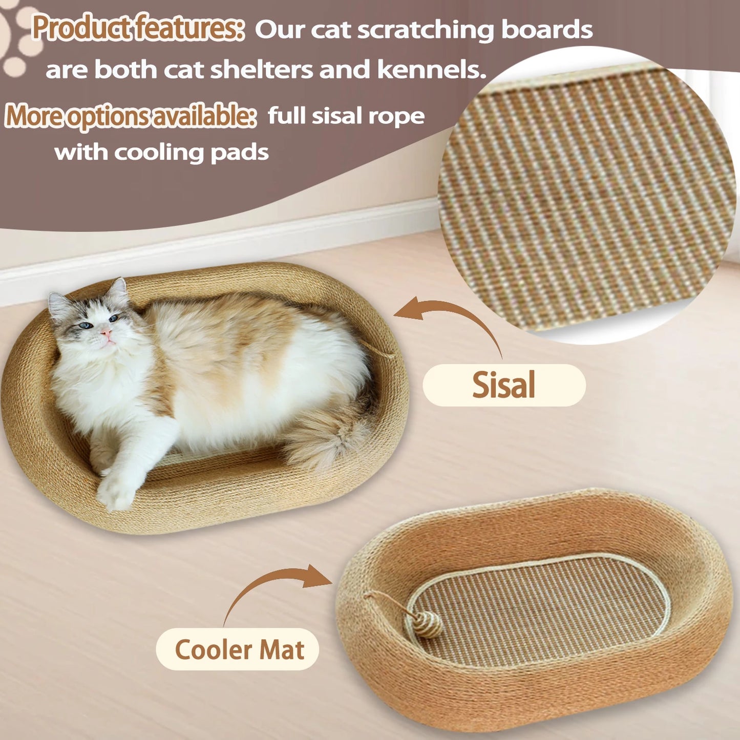 Cat Scratcher, Sisal Cat Nest Cat Sleeping Bed