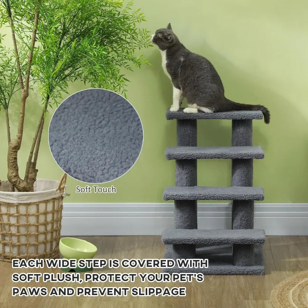 25" 4-Step Multi-Level Carpeted Cat Scratching post