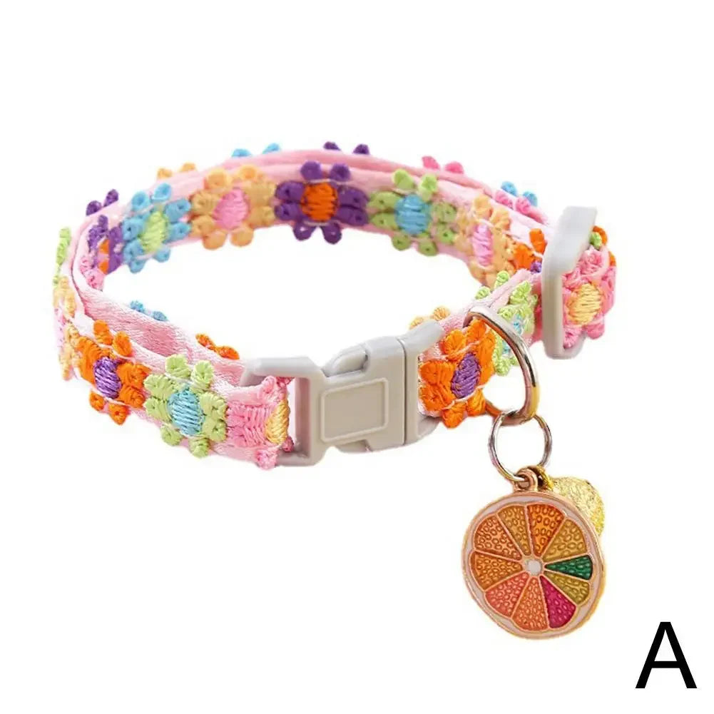 Pet Collar Adjustable Colorful Lace Flower Cat Collar