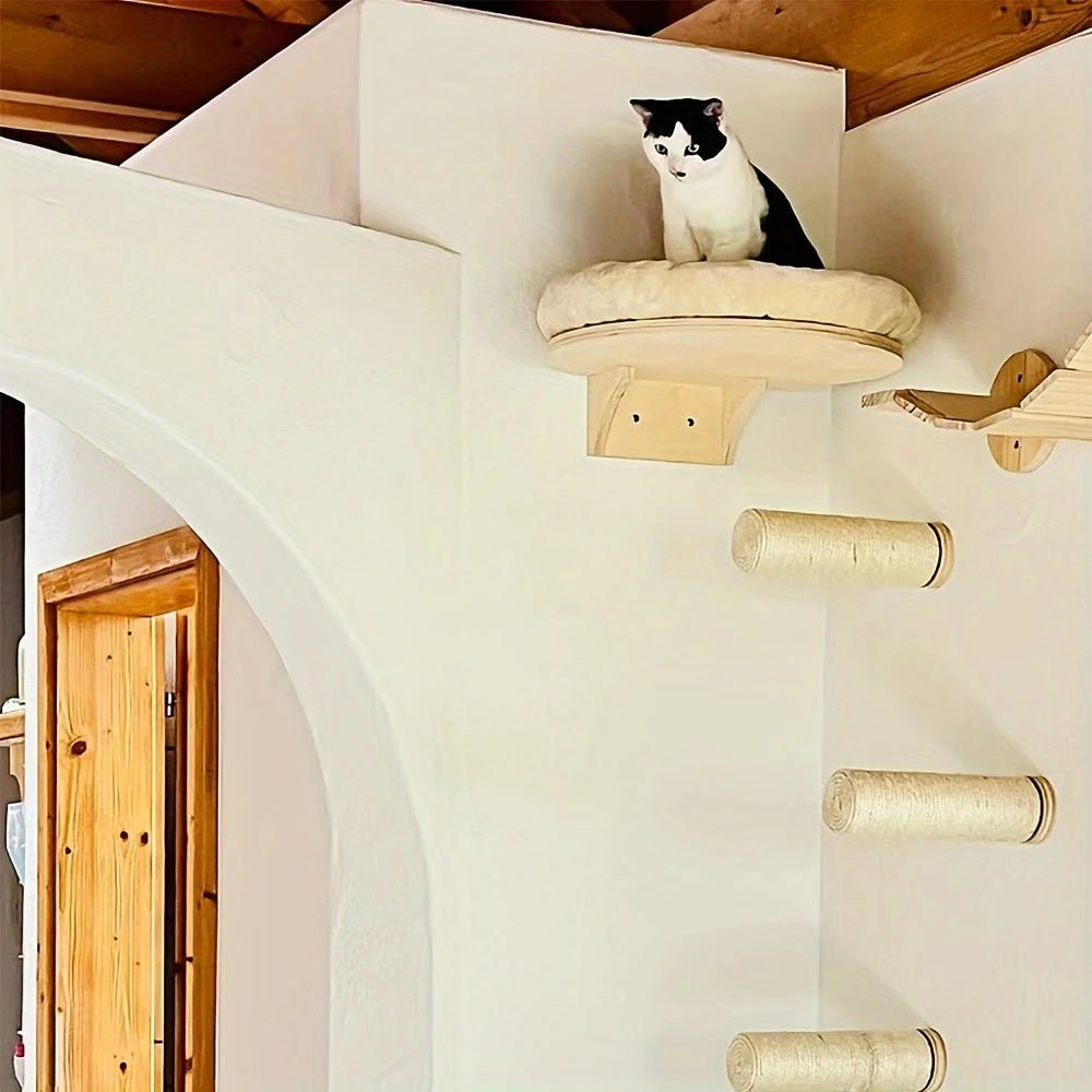 Cat Wall Mounted Solid Wooden Furniture