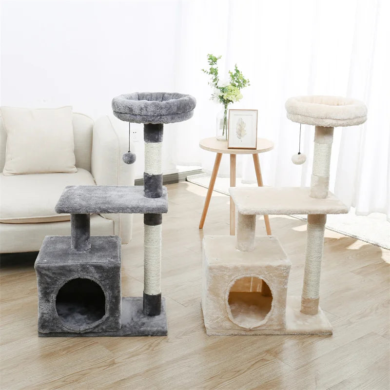 Cat Tree Cat Tower With Big Condo for Indoor Cats with Sisal Covered Scratching Post, Deep Hammock for Kittens and Small Cats