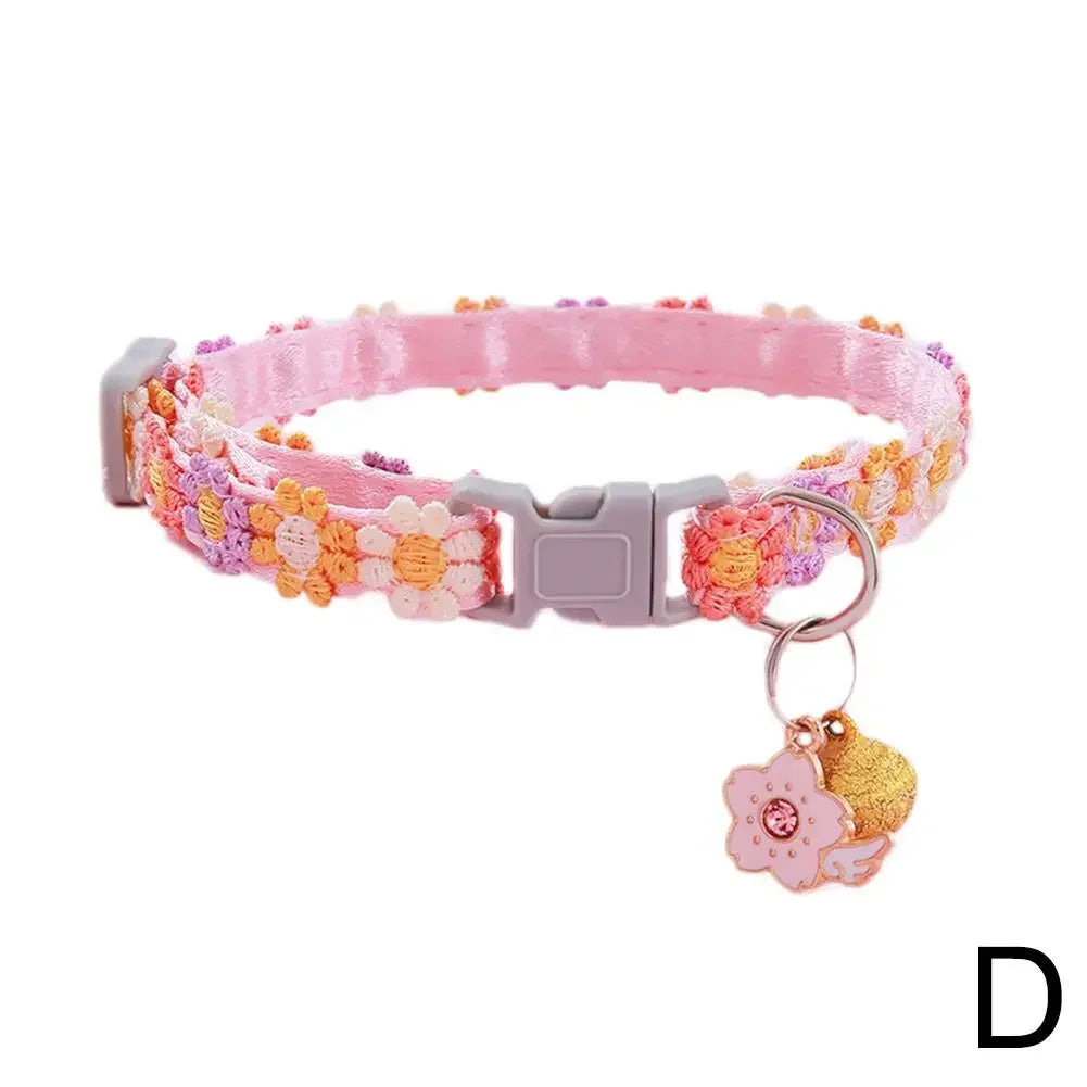 Pet Collar Adjustable Colorful Lace Flower Cat Collar