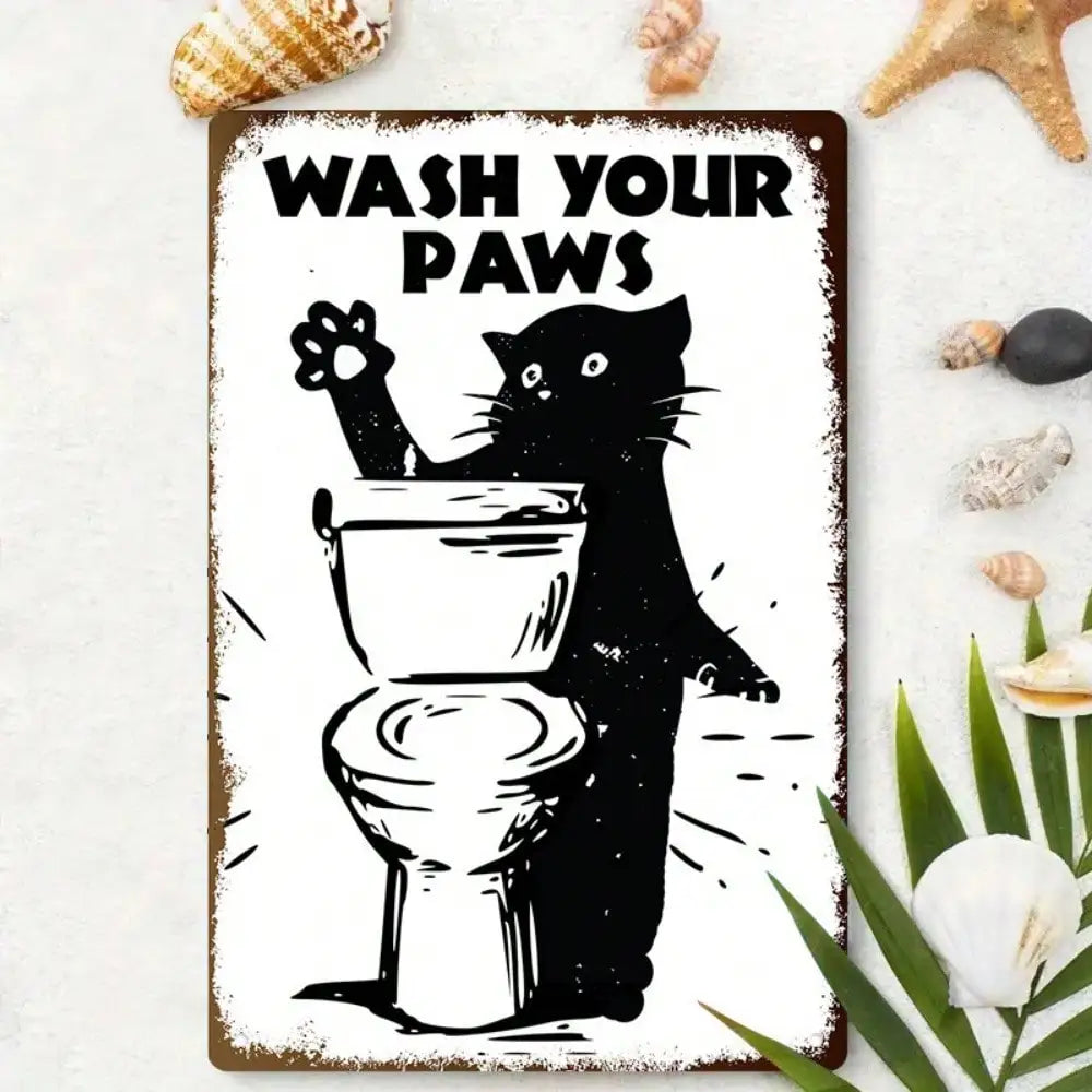 1PC Tin Sign Wash Your Paws