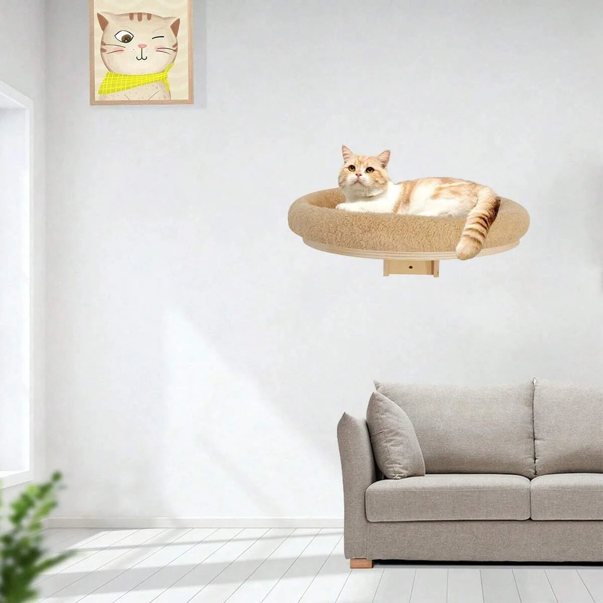 Cat Wall Mounted Solid Wooden Furniture