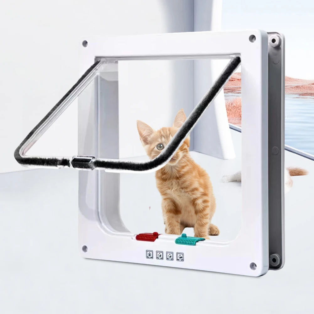 Cat Flap Door with 4 Way Security Lock