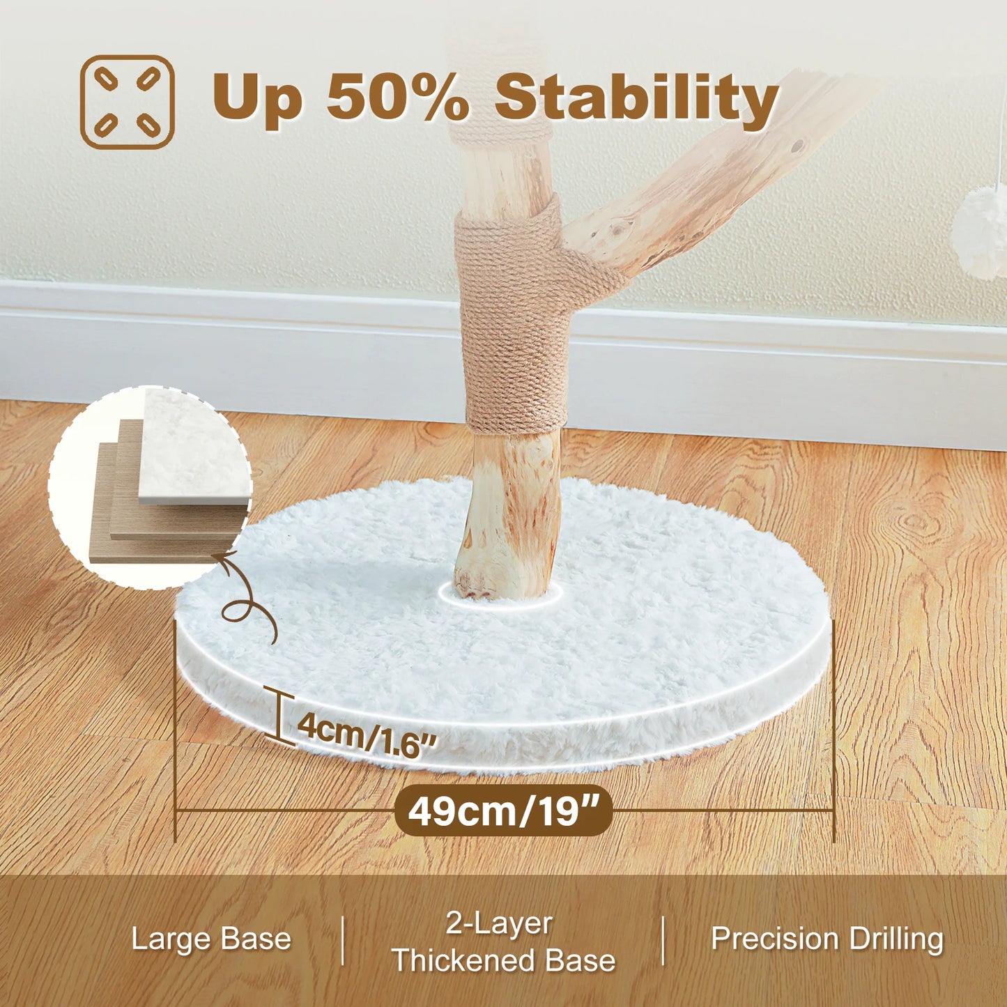 Flower Cat Tree for Indoor Cats Modern Wood Cat Tower with 2 Perches