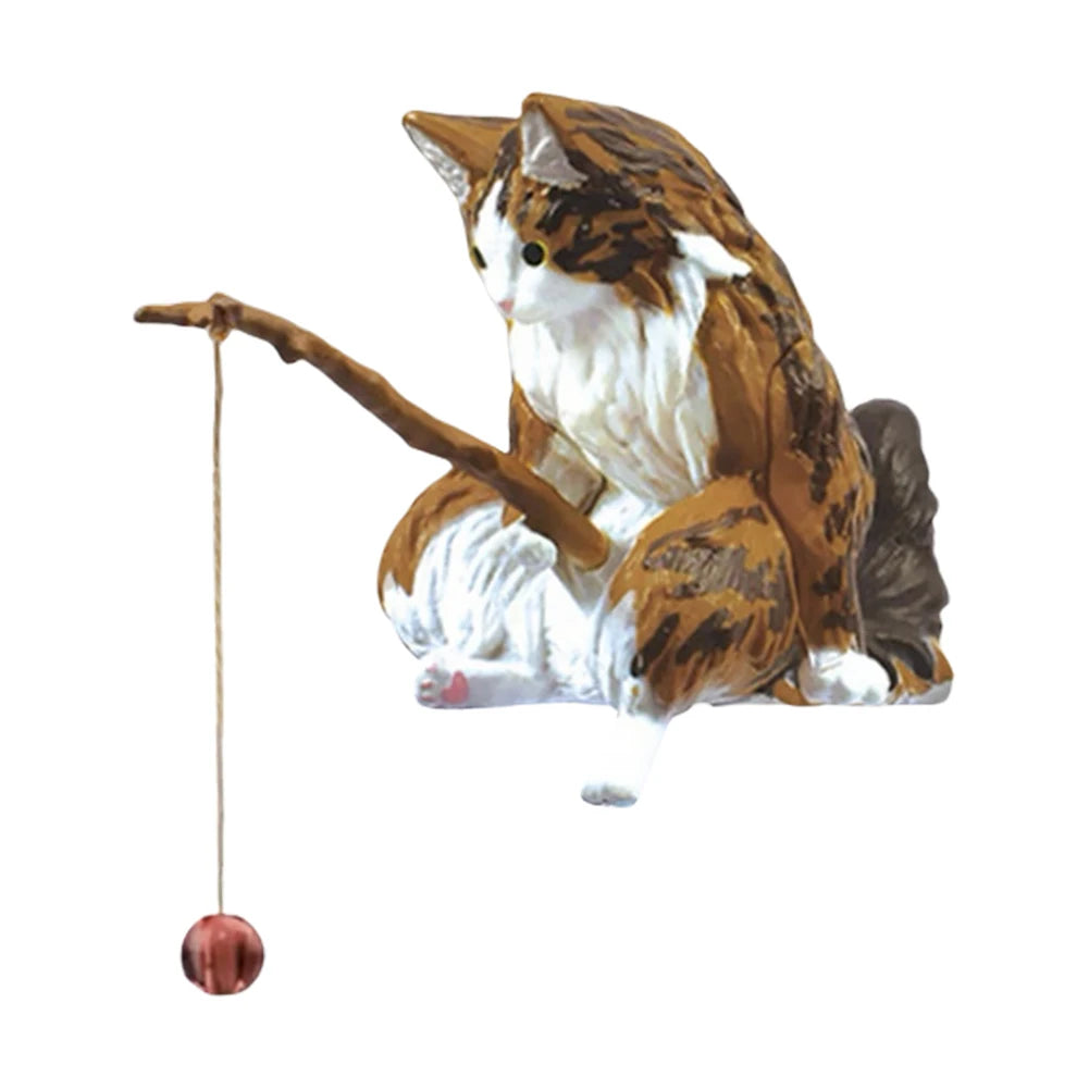 Cute Fishing Cat Figure Fish Landscaping Cartoon