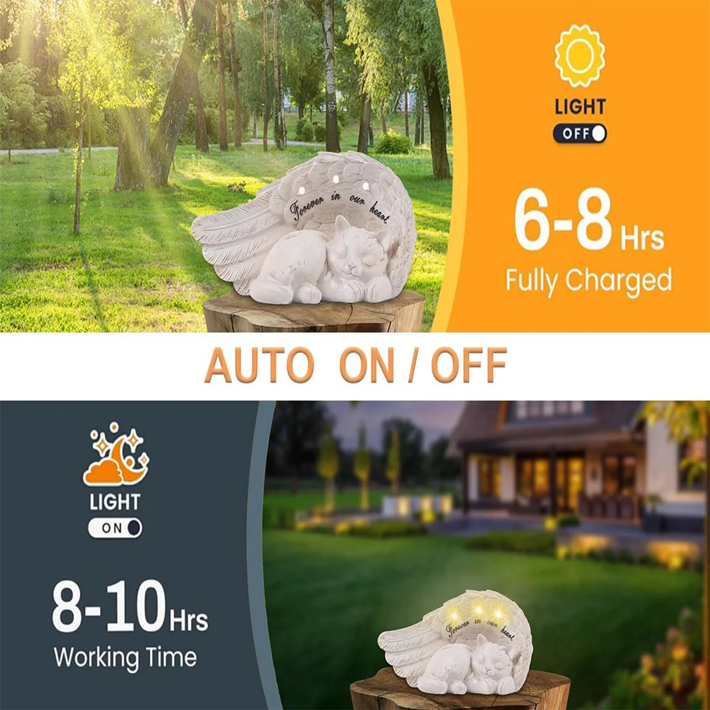 Best Quality Solar Cat Pet Memorial Statue