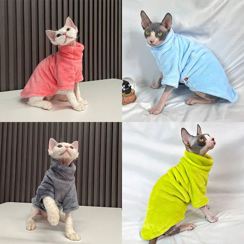 Sphynx Cat Sweater Coat Turtleneck