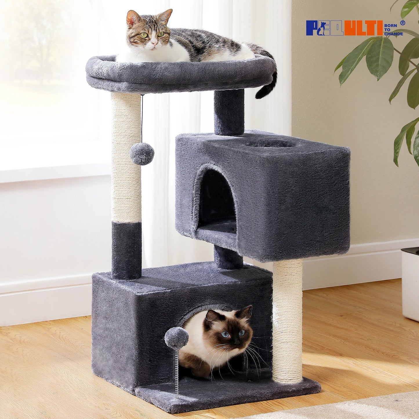 Multi-Level Cat Tree Tower with Sisal Scratching Post