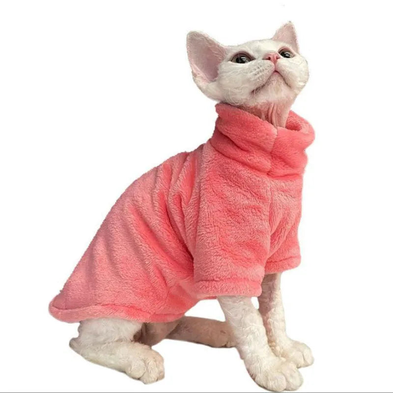 Sphynx Cat Sweater Coat Turtleneck