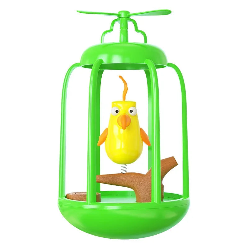 Cat Interactive Toys with Squeaky Swinging Bird Cage