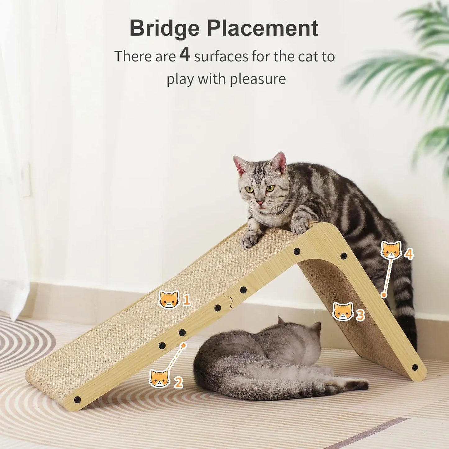 Cat Scratching Board, L-Shaped Cat Scratching Board, Wall-Mounted Vertical Cat Scratching Board, Indoor Cat Scratching Board Toy with Ball