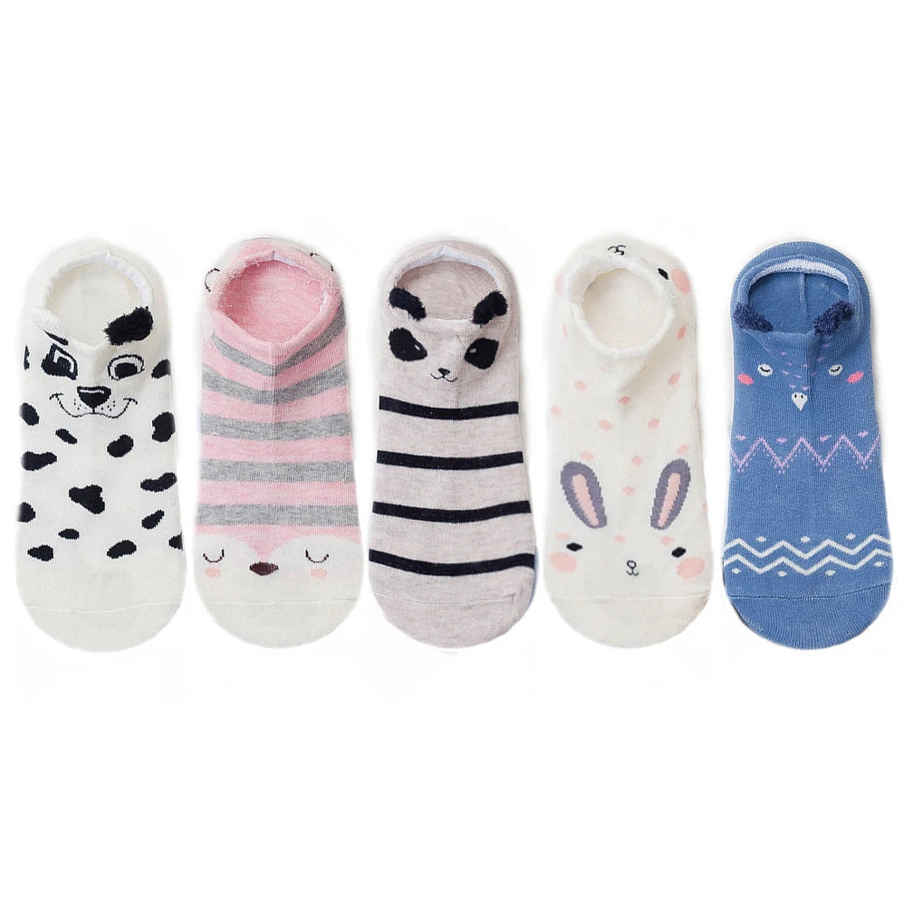 5 pairs women cotton socks stereoscopic