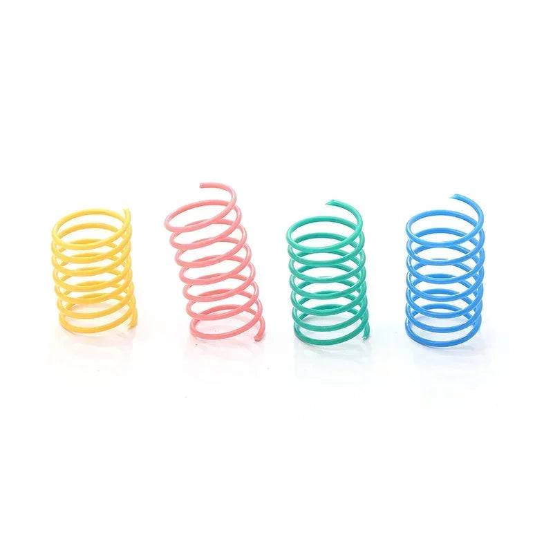 20pcs Cat Spring Toys Plastic Colorful Coil