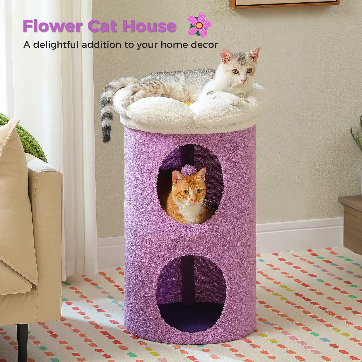 2-Storey Cat Beds for Indoor Cats Large Cat House