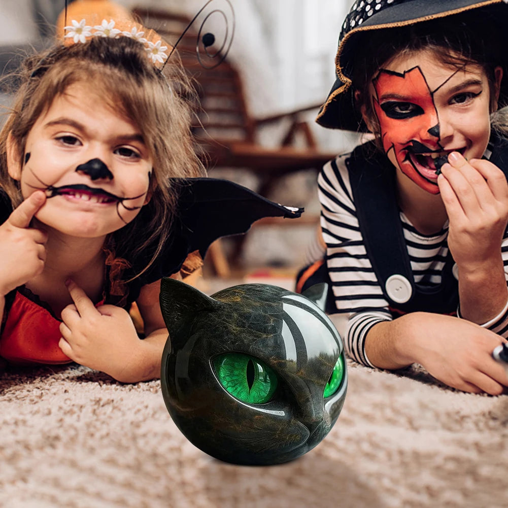 Black Obsidian Crystal Gemstone Cat Cat Head