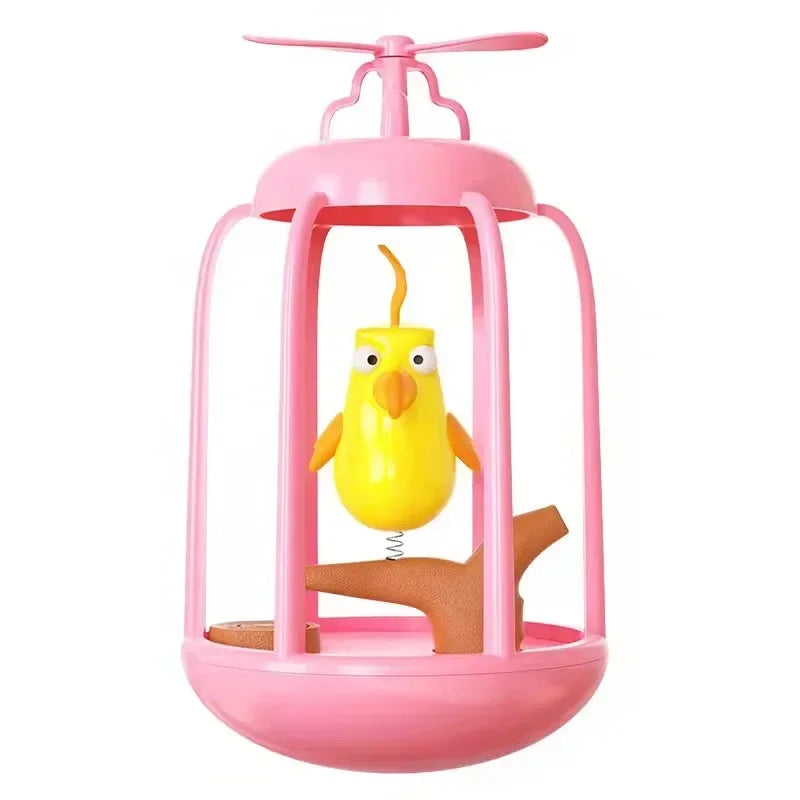Cat Interactive Toys with Squeaky Swinging Bird Cage