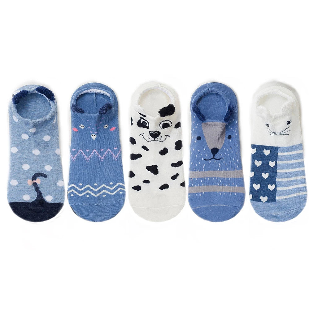 5 pairs women cotton socks stereoscopic