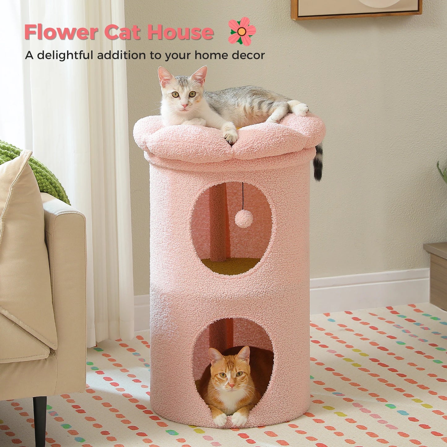 2-Storey Cat Beds for Indoor Cats Large Cat House