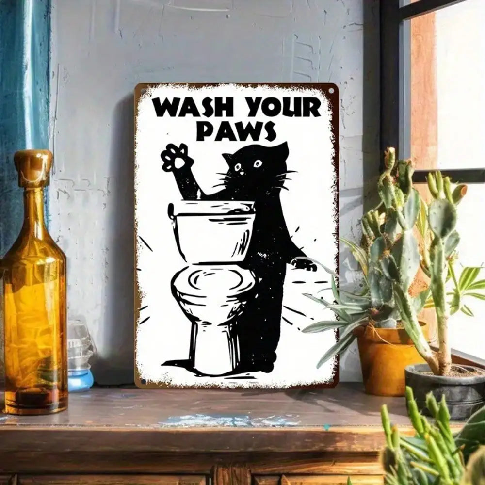 1PC Tin Sign Wash Your Paws