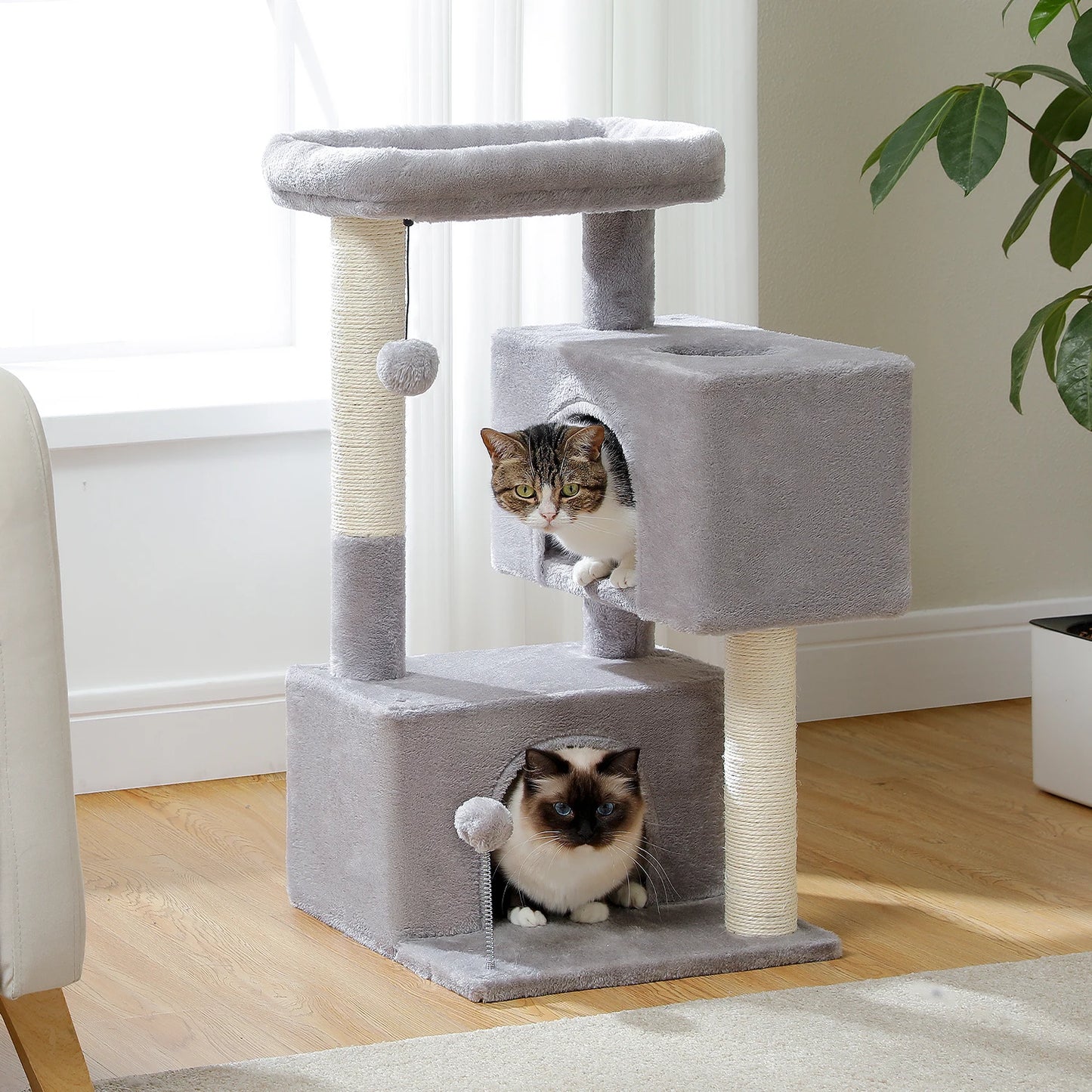 Multi-Level Cat Tree Tower with Sisal Scratching Post