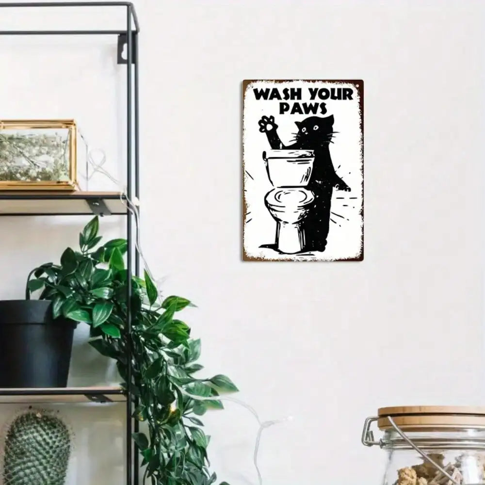 1PC Tin Sign Wash Your Paws