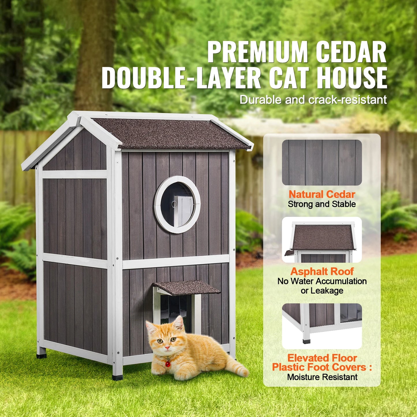 SucceBuy Outdoor Cat House Weatherproof