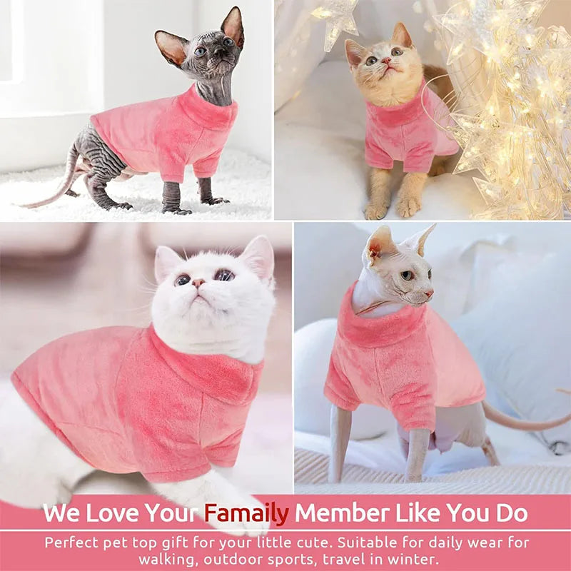 Sphynx Cat Sweater Coat Turtleneck