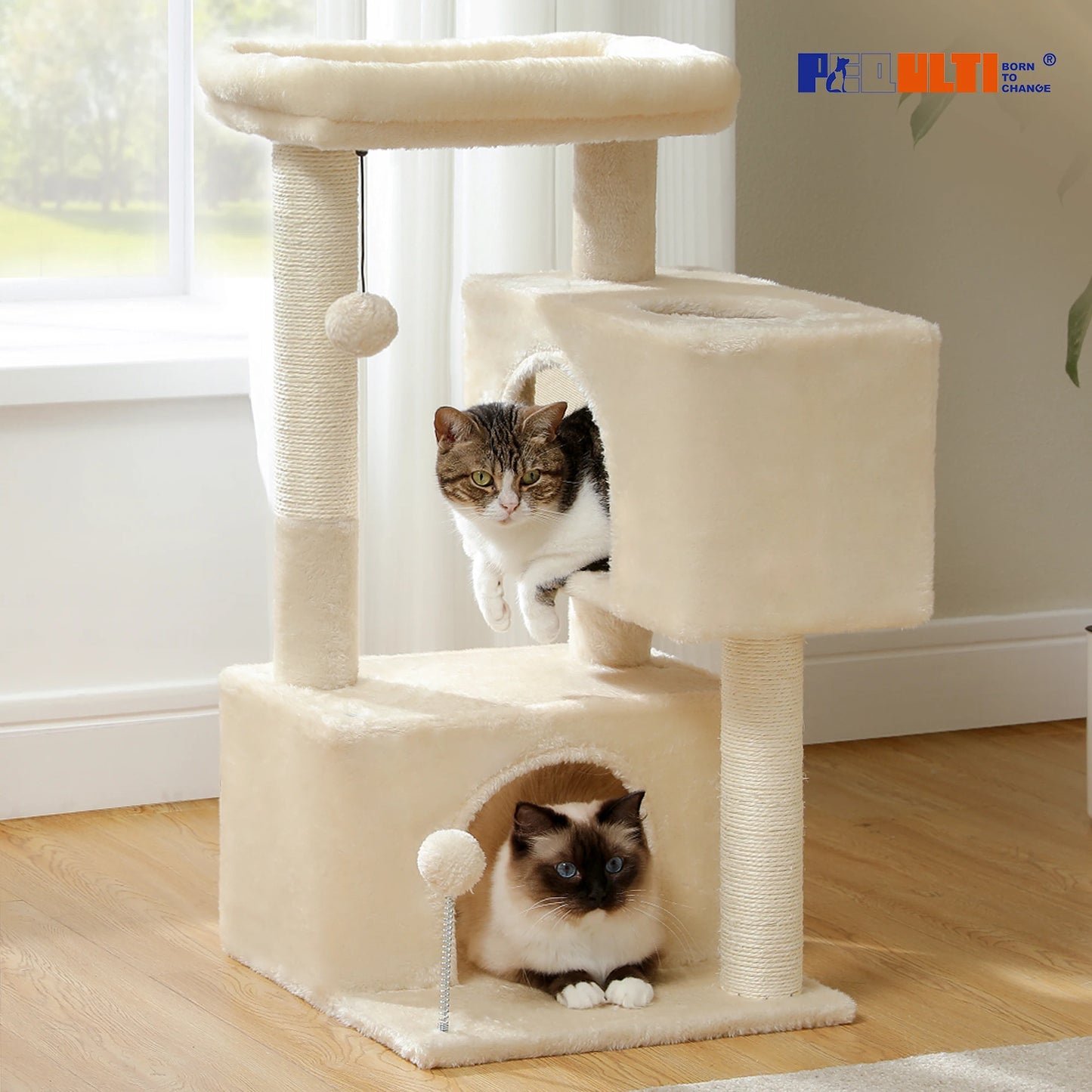 Multi-Level Cat Tree Tower with Sisal Scratching Post