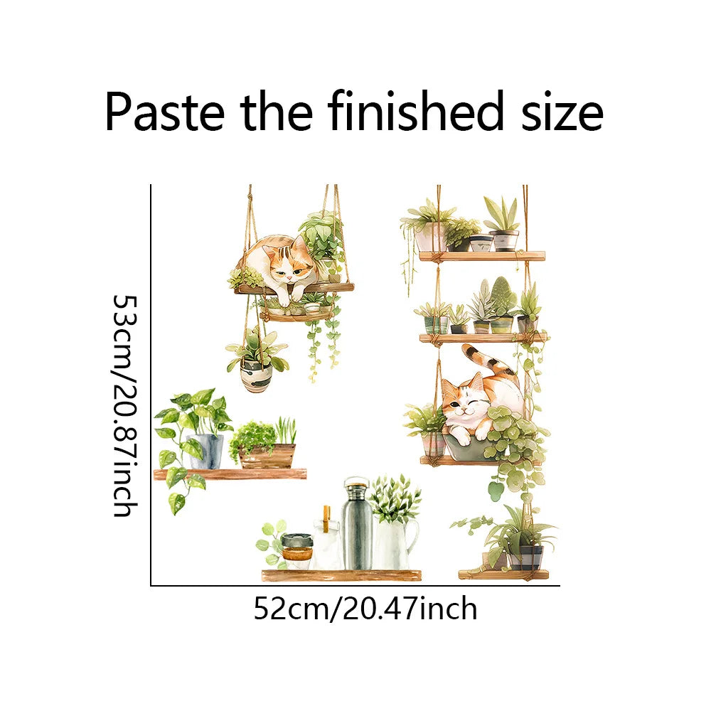 1pcs Painted Cat Green Plant Pot Home