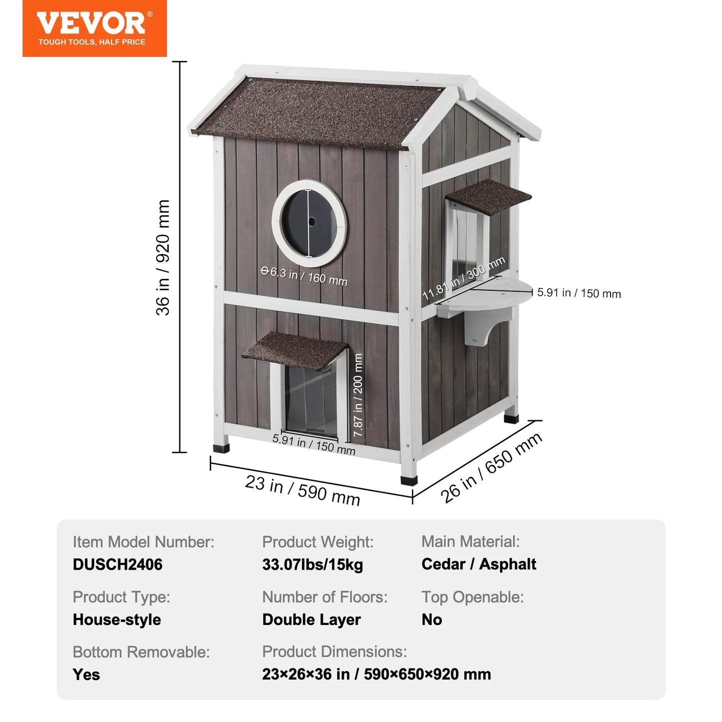 SucceBuy Outdoor Cat House Weatherproof