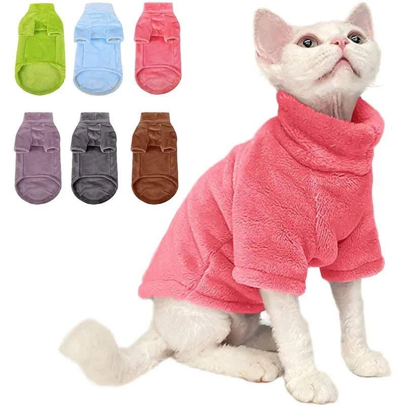 Sphynx Cat Sweater Coat Turtleneck