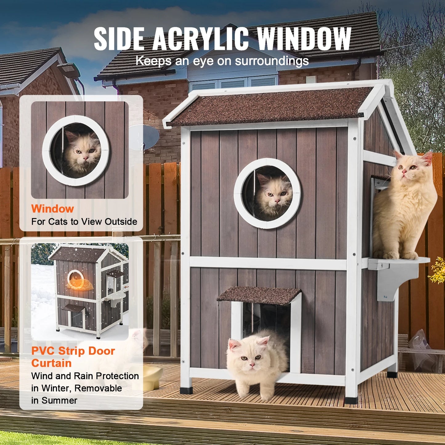 SucceBuy Outdoor Cat House Weatherproof