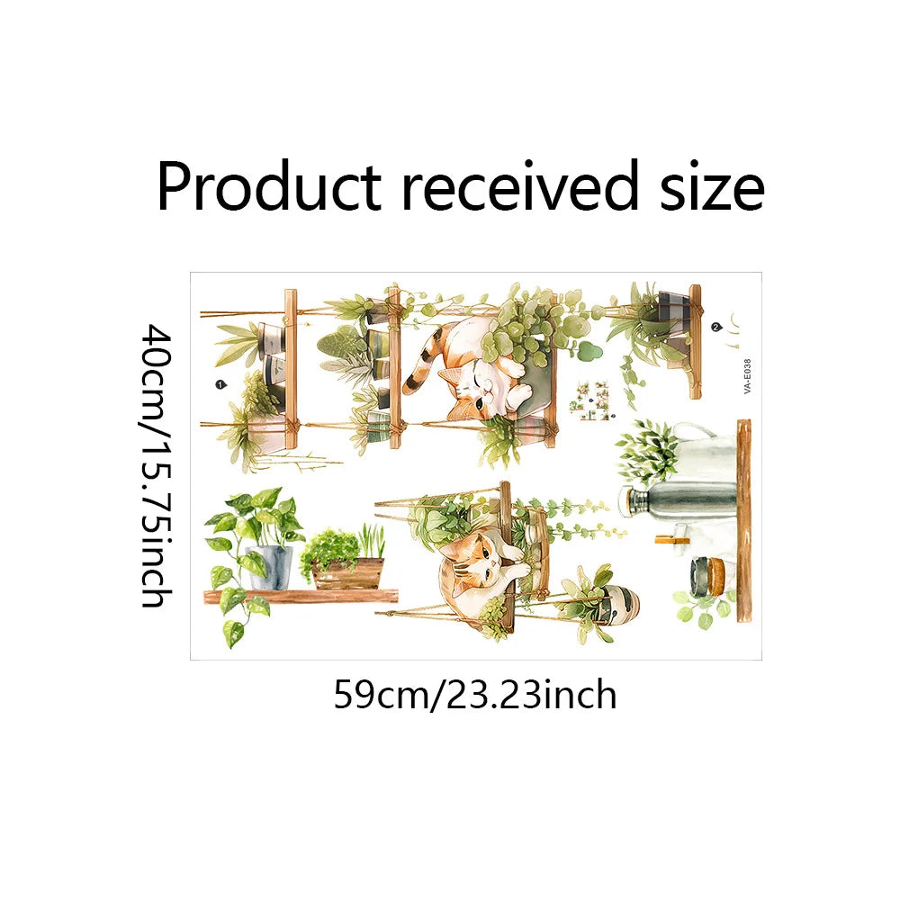 1pcs Painted Cat Green Plant Pot Home