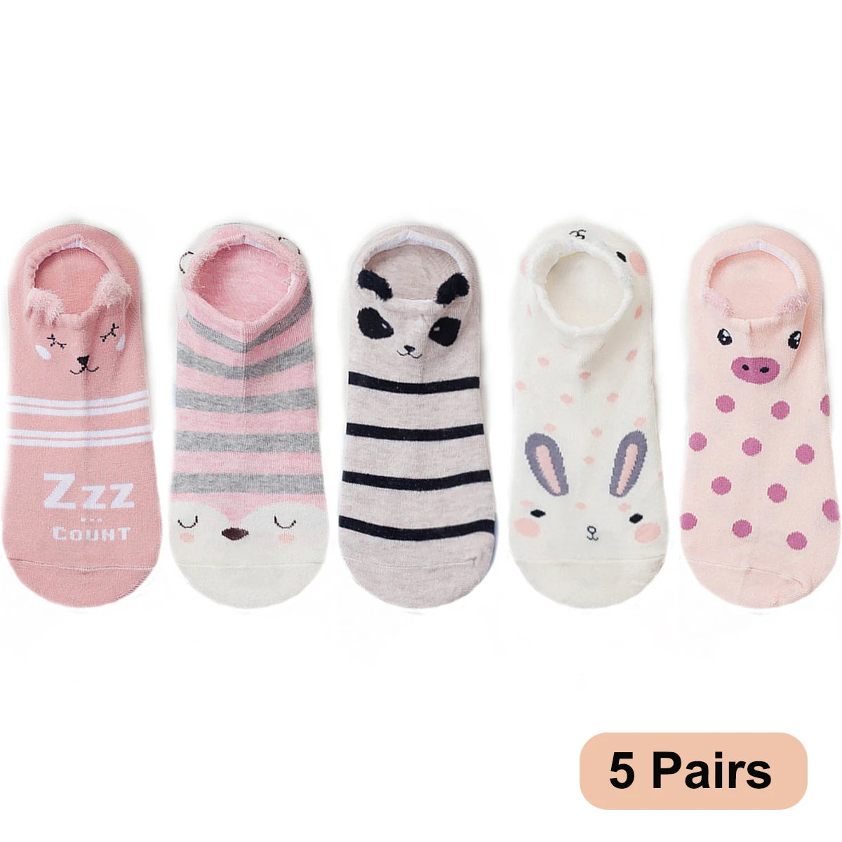 5 pairs women cotton socks stereoscopic