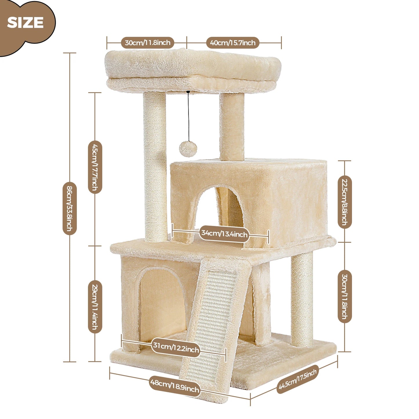 Large Cat Tree for Indoor Cats,