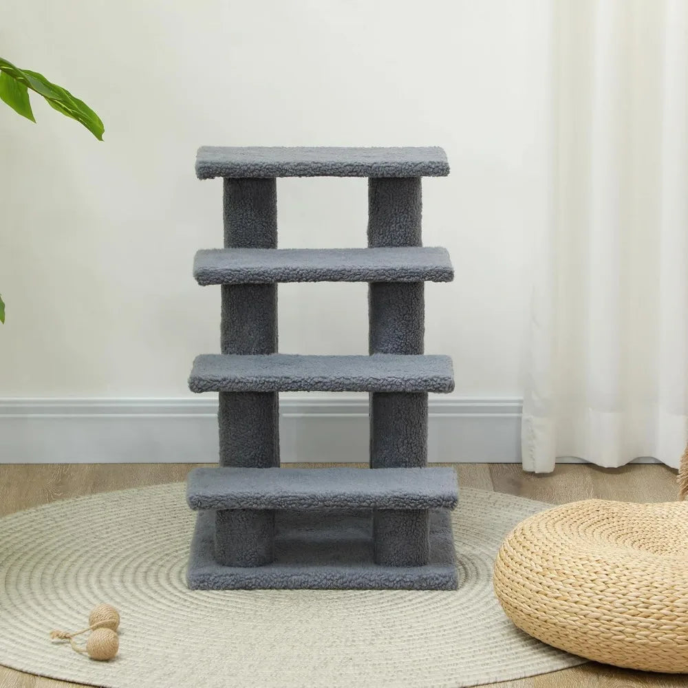 25" 4-Step Multi-Level Carpeted Cat Scratching post