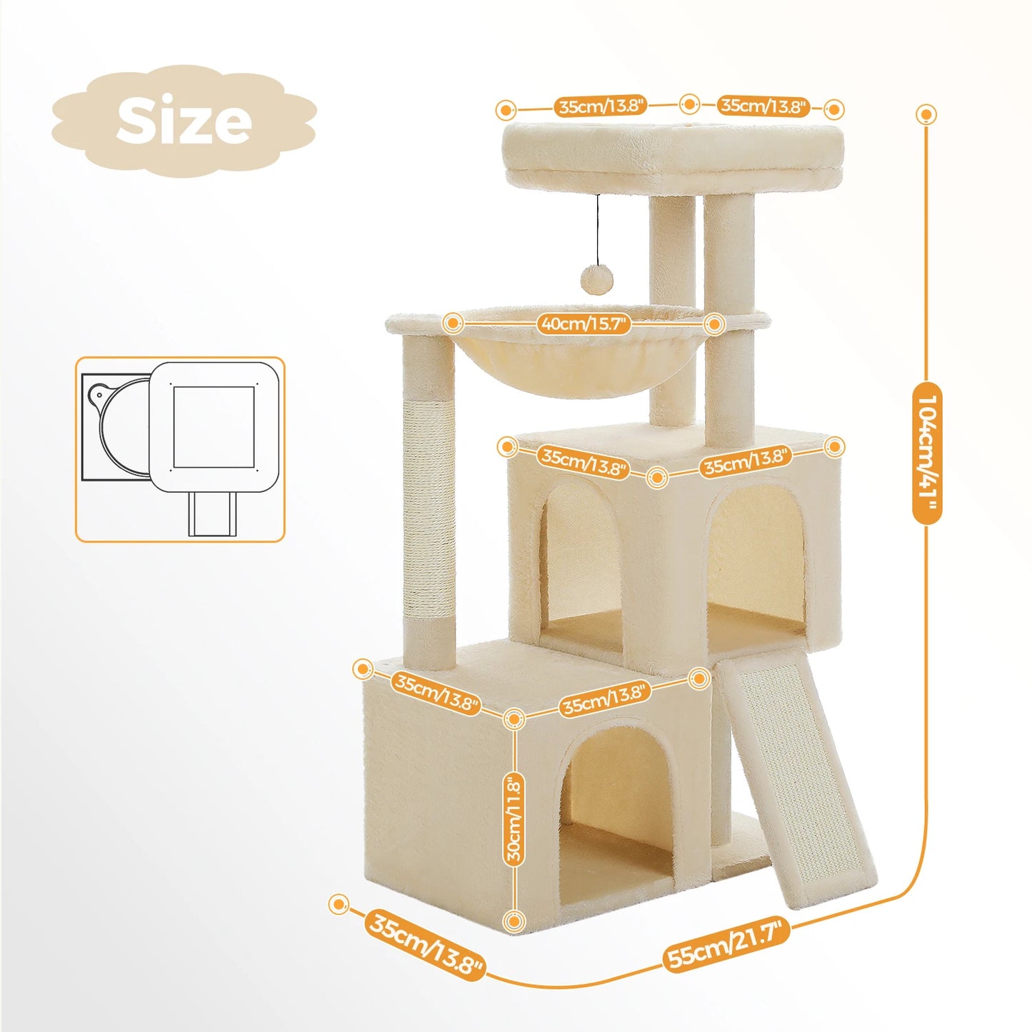 Large Cat Tree for Indoor Cats,