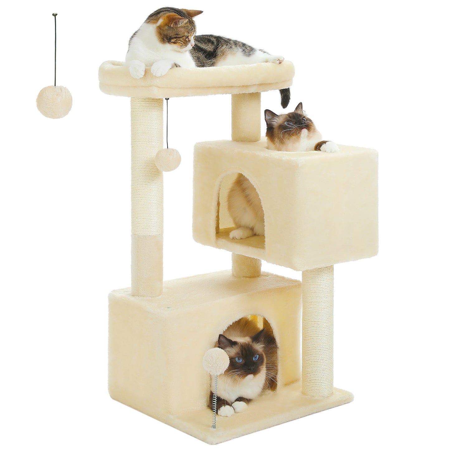 Multi-Level Cat Tree Tower with Sisal Scratching Post