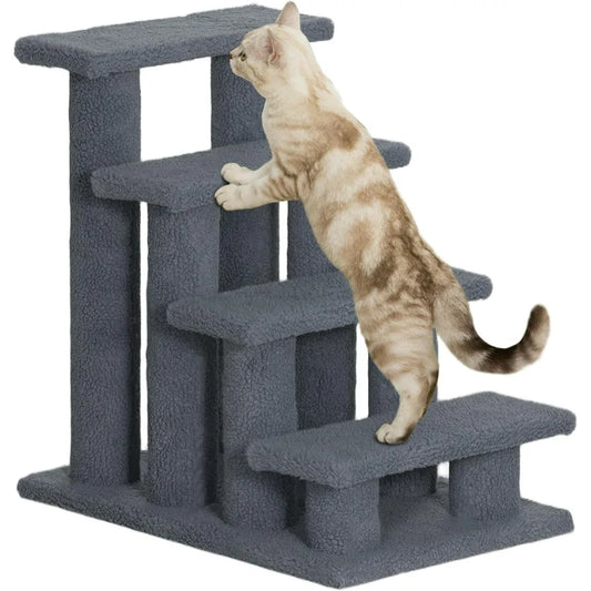25" 4-Step Multi-Level Carpeted Cat Scratching post