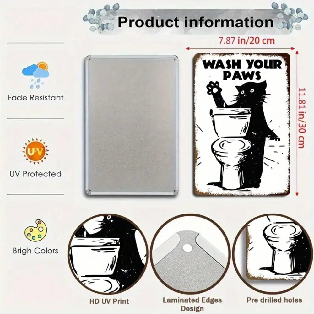1PC Tin Sign Wash Your Paws