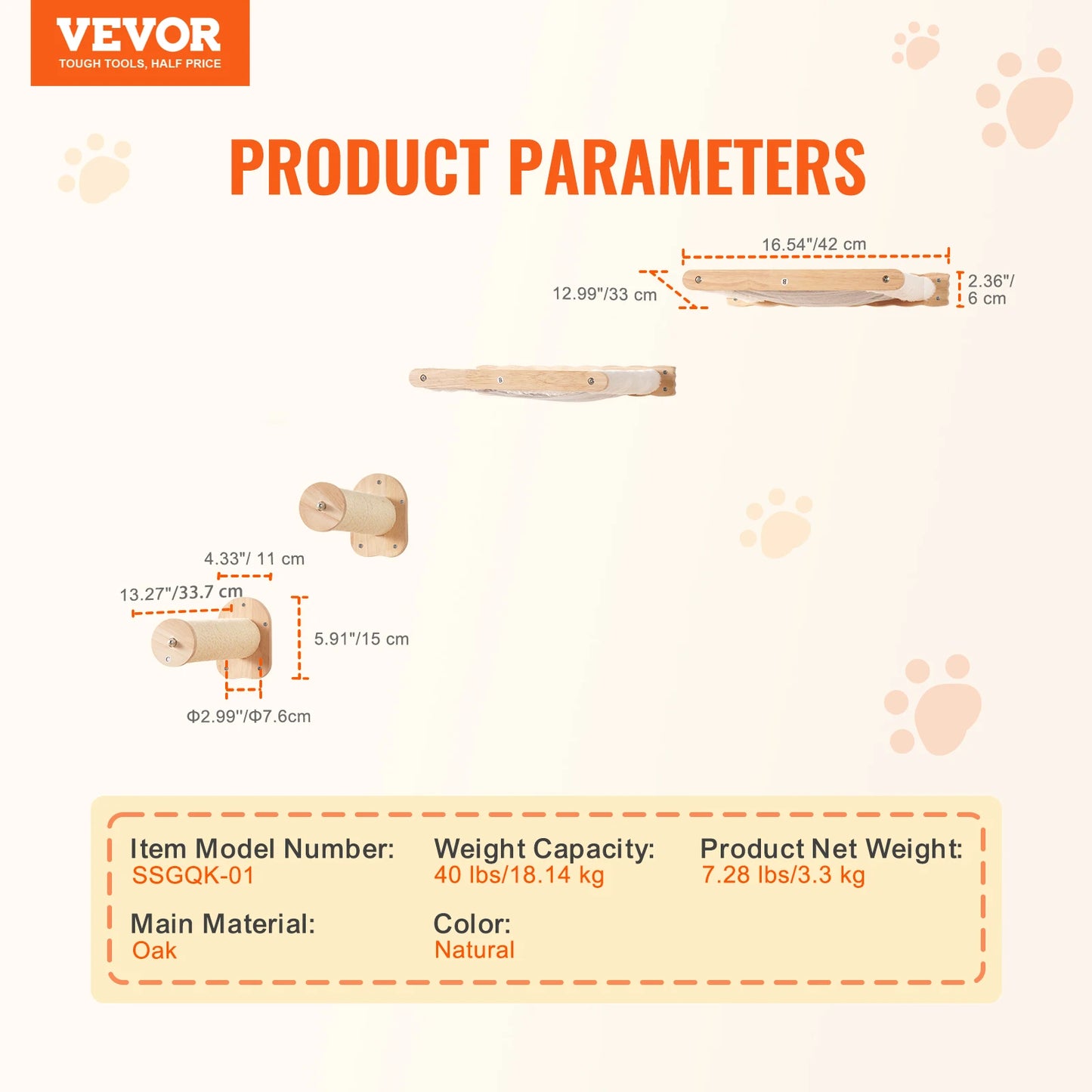 SucceBuy Wall Mounted Cat Shelves